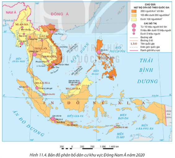 Dựa vào thông tin mục 1 và hình 11.4 hãy nêu đặc điểm dân cư nổi bật của khu vực Đông Nam Á