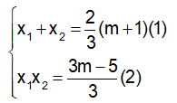Cho phương trình 3x^2 – 2(m + 1)x + 3m – 5 = 0 | Giải bài tập Toán 10