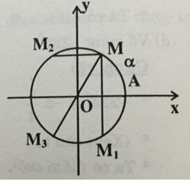 Trên đường tròn lượng giác cho điểm M xác định bởi sđ cung AM | Giải bài tập Toán 10