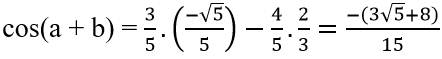 Tính cos(a + π/3) , biết sina = 1/√3 và 0 < a < π/2 | Giải bài tập Toán 10