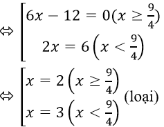 Giải các phương trình |4x - 9| = 3 – 2x | Giải bài tập Toán 10