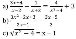  Giải các phương trình 3x+4 / x-2 - 1 / x+2 = (4 / x^2 - 4) + 3 | Giải bài tập Toán 10