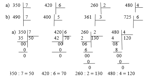Giải Toán 3 Chia số có ba chữ số cho số có một chữ số (tiếp theo)  trang 73  | Giải bài tập Toán lớp 3