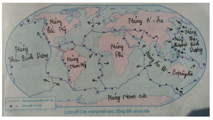 Tập bản đồ Địa Lí 10 Bài 7: Cấu trúc của Trái Đất. Thạch quyển. Thuyết kiến tạo mảng | Giải tập bản đồ địa lí lớp 10