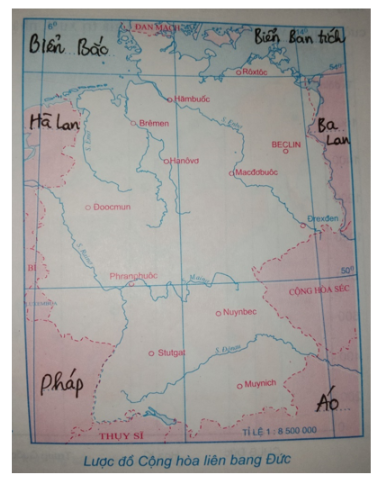 Tập bản đồ Địa Lí 10 Bài 7: Tiết 4: Cộng hòa liên bang Đức | Giải tập bản đồ địa lí lớp 10