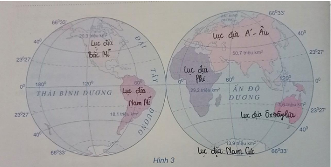 SBT địa lý  6 Bài 11: Thực hành: Sự phân bố các lụa địa và đại dương trên bề mặt Trái Đất | Giải tập bản đồ địa lý lớp 6