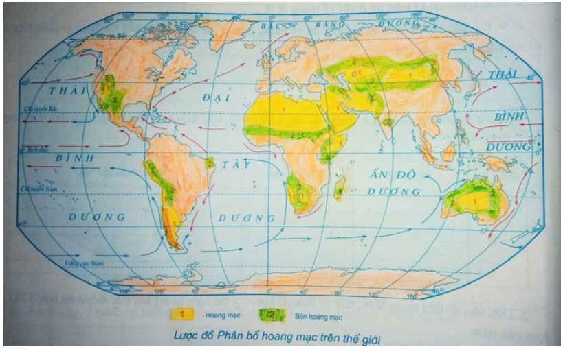 Tập bản đồ Địa Lí 7 Bài 19: Môi trường hoang mạc | Giải tập bản đồ Địa Lí 7