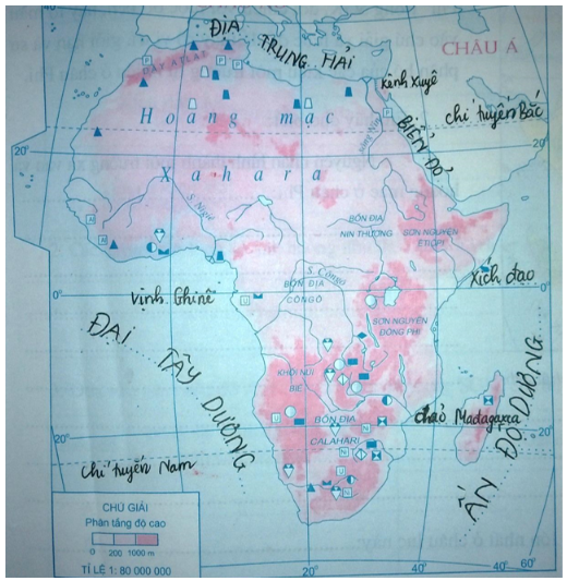 Tập bản đồ Địa Lí 7 Bài 26: Thiên nhiên châu Phi | Giải tập bản đồ Địa Lí 7