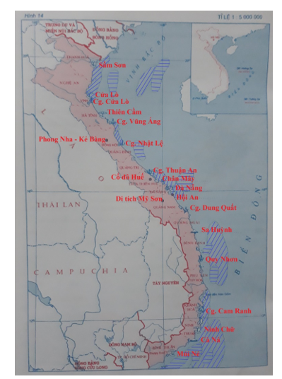 Tập bản đồ Địa Lí 9 Bài 27: Thực hành: Kinh tế biển Bắc Trung Bộ và Duyên hải Nam Trung Bộ | Giải tập bản đồ địa lí lớp 9