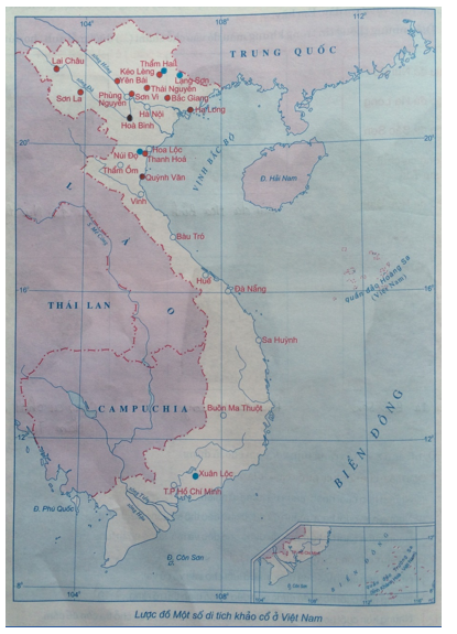 Tập bản đồ Lịch Sử 6 Bài 8: Thời nguyên thủy trên đất nươc ta | Giải tập bản đồ Lịch Sử lớp 6