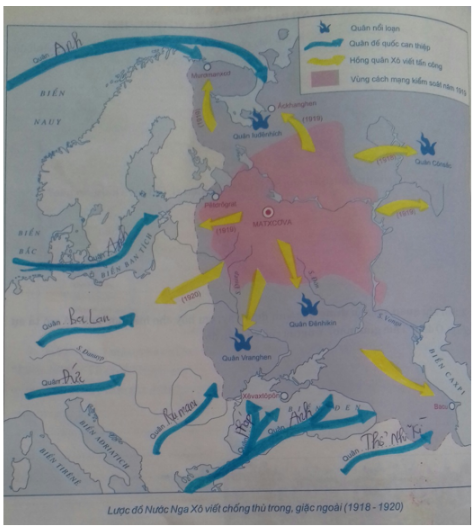 Tập bản đồ Lịch Sử 8 Bài 15: Cách mạng tháng Mười Nga năm 1917 và cuộc đấu tranh bảo vệ cách mạng (1917 - 1921) | Giải tập bản đồ Lịch Sử lớp 8