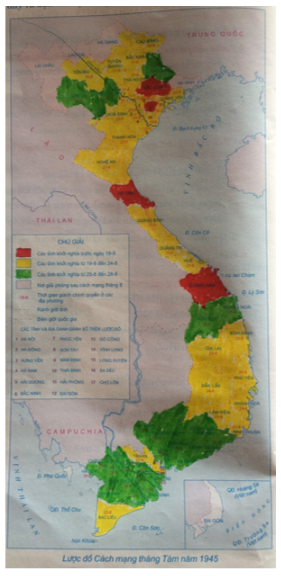 Tập bản đồ Lịch Sử 9 Bài 23: Tổng khởi nghĩa tháng Tám năm 1945 và sự thành lập nước Việt Nam Dân chủ Cộng hòa | Giải tập bản đồ Lịch Sử lớp 9