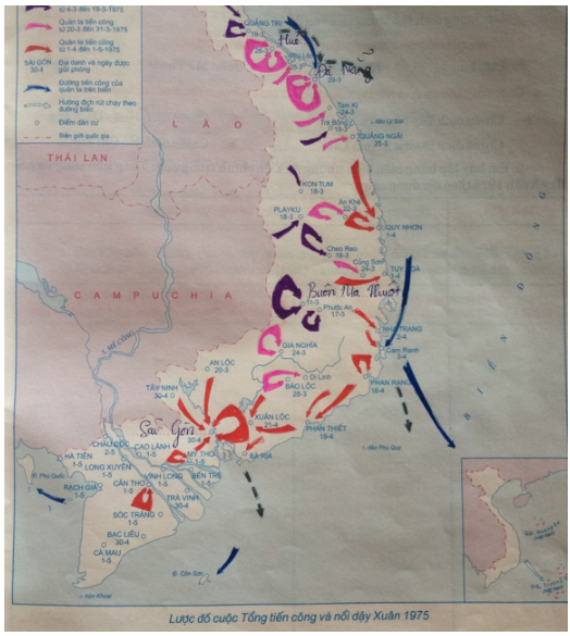 Tập bản đồ Lịch Sử 9 Bài 30: Hoàn thành giải phóng miền Nam, thống nhất đất nước (1973 - 1975) | Giải tập bản đồ Lịch Sử lớp 9
