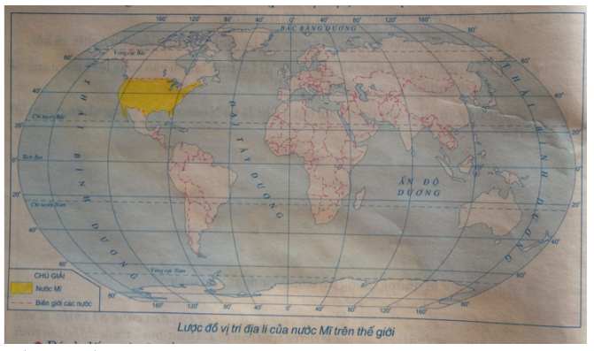 Tập bản đồ Lịch Sử 9 Bài 8: Nước Mĩ | Giải tập bản đồ Lịch Sử lớp 9