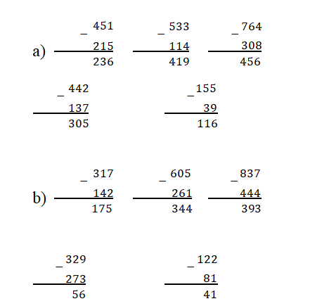 Giải Vở bài tập Toán 3 Bài 6: Trừ các số có ba chữ số (có nhớ một lần) 8  | Giải vở bài tập Toán lớp 3