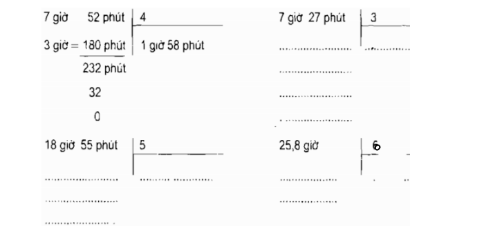 Giải Vở bài tập Toán 5 Bài 127: Chia số đo thời gian với một số trang 56,57 | Giải vở bài tập Toán lớp 5