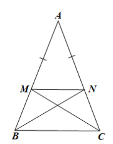 Cho tam giác ABC cân tại A Lấy điểm M, N lần lượt trên cạnh AB