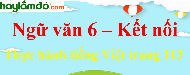 Soạn bài Thực hành tiếng Việt trang 113 Ngữ văn lớp 6 - Kết nối tri thức