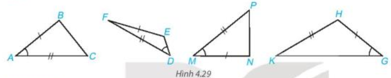 Trong Hình 4.29, hai tam giác nào bằng nhau