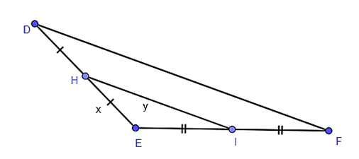 Tính độ dài đoạn thẳng bằng cách sử dụng tính chất đường trung bình lớp 8 (bài tập + lời giải)