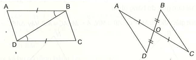 Trong mỗi hình dưới đây, hãy chỉ ra một cặp tam giác bằng nhau và giải thích vì sao chúng bằng nhau