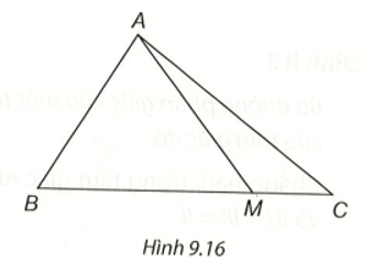 Cho tam giác ABC, điểm M nằm giữa B và C. Chứng minh rằng:  1/2(AB – BC + CA) < AM