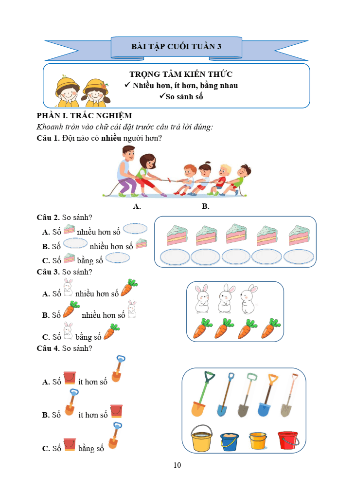 Bài tập cuối tuần Toán lớp 1 Kết nối tri thức (có đáp án) | Đề kiểm tra cuối tuần Toán lớp 1
