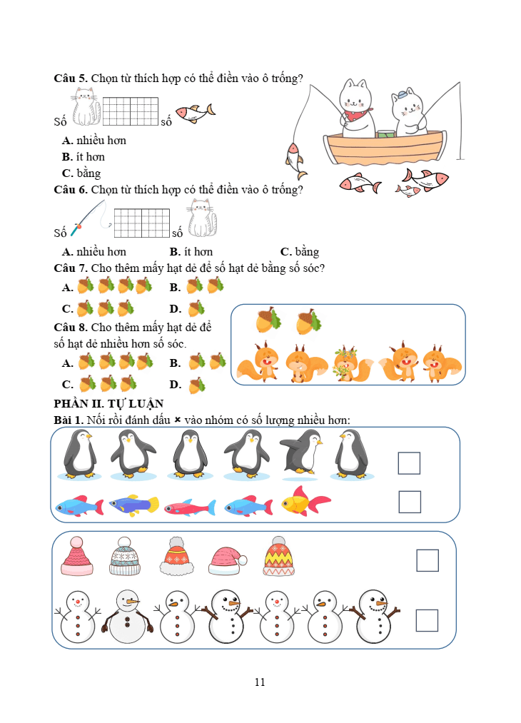 Bài tập cuối tuần Toán lớp 1 Kết nối tri thức (có đáp án) | Đề kiểm tra cuối tuần Toán lớp 1