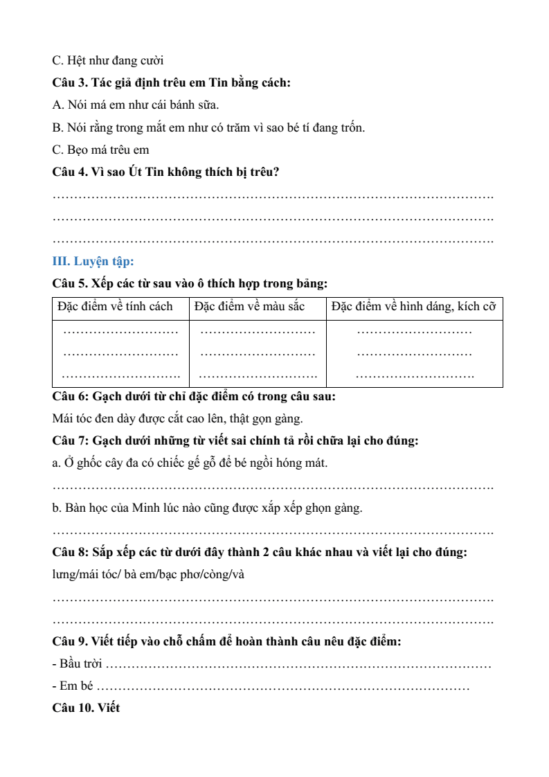 Bài tập cuối tuần Tiếng Việt lớp 2 Kết nối tri thức (cả năm) | Đề kiểm tra cuối tuần Tiếng Việt lớp 2 Học kì 1, Học kì 2