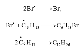 Viết phương trình hoá học của phản ứng giữa hexane với nước bromine