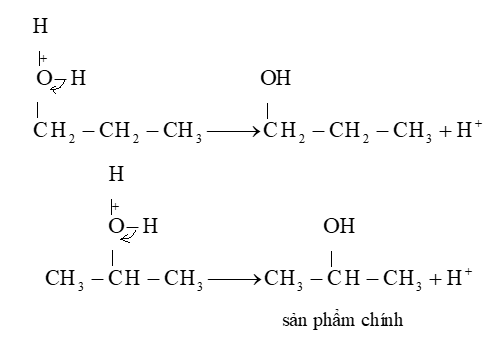 Cho các phản ứng sau Propene phản ứng với H2O (có xúc tác acid)