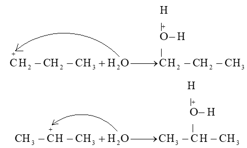 Viết phương trình hoá học của phản ứng cộng nước của propene (xúc tác H+)