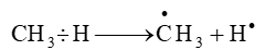 Hãy cho biết electron tự do trên tiểu phân •CH3 trong phản ứng (2) có nguồn gốc từ đâu