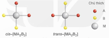 Xét phức chất vuông phẳng có nguyên tử trung tâm M và hai loại phối tử A B