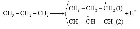 Giải thích vì sao khi cho propane phản ứng với chlorine khi có ánh sáng