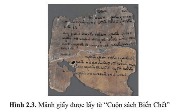Một mảnh giấy lấy được từ một trong các Cuộn sách Biển Chết