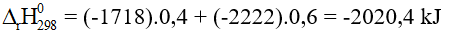 Dựa vào dữ liệu Bảng 7.1 và 7.2, em hãy tính biến thiên enthalpy