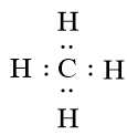 Viết công thức electron của phân tử methane (CH4)