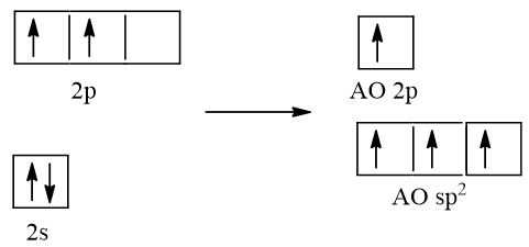 Phân tử acetone có dạng tam giác phẳng theo mô hình VSEPR