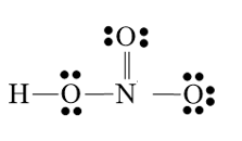 Vẽ công thức Lewis của phân tử HNO3