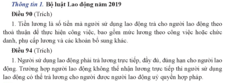 Trong thông tin trên theo em những chủ thể nào được hưởng tiền lương tiền thưởng