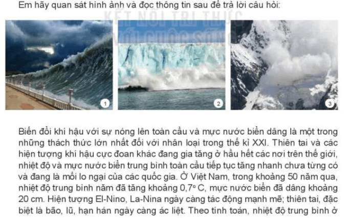 Thông tin và hình ảnh trên cho thấy thực trạng biến đổi khí hậu đang tác động