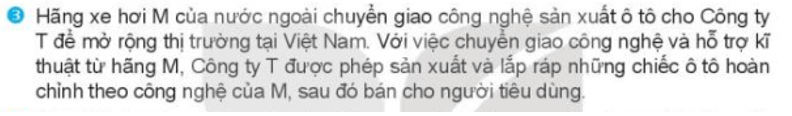 Trong trường hợp 3, chủ thể nào là bên có quyền chuyển giao công nghệ