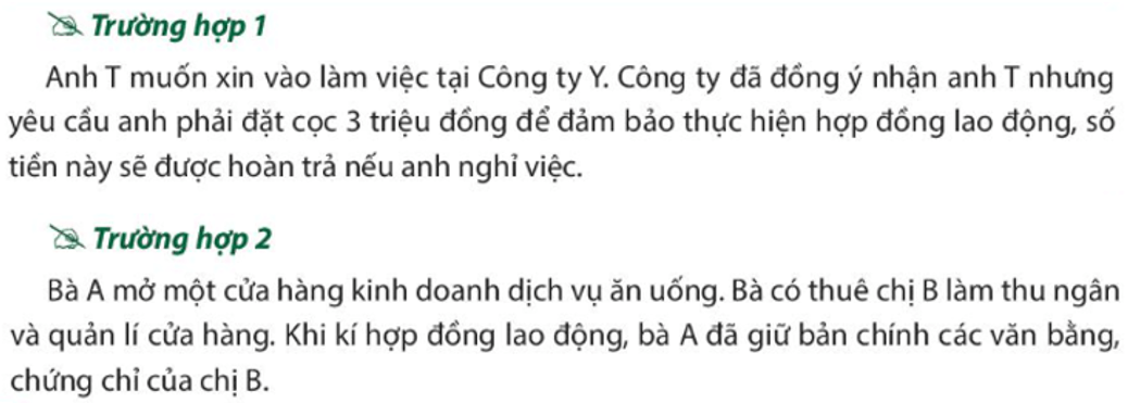 Nêu một số hành vi khác bị nghiêm cấm trong quan hệ lao động mà em biết