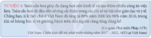 Khai thác thông tin và Tư liệu 4 trong mục, hãy giải thích tác động tích cực của toàn cầu hoá