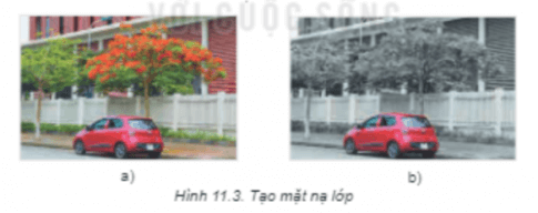 Từ Hình 11.3a em có cách nào để tạo ra ảnh có màu sắc như Hình 11.3b?