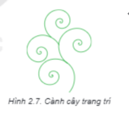 Vẽ cành cây trang trí Hình 2.7 bằng công cụ xoắn ốc