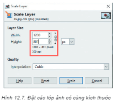 Hãy tạo một ảnh động từ 4 ảnh tĩnh Hình 12.6