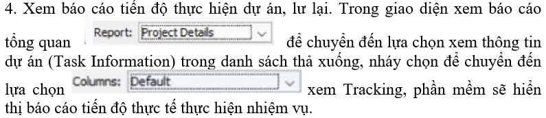 Lập báo cáo dự án trang 32 Chuyên đề Tin học 12