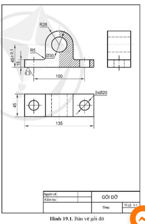 Theo em, nếu không có bản vẽ như hình 19.1, người công nhân có thể sản xuất chi tiết đó được không